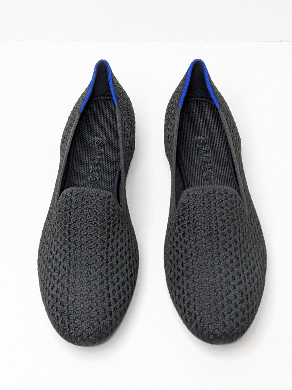 Rothy's The Loafer Casual Slip-On Flats Black Honeycomb Womens 9.5